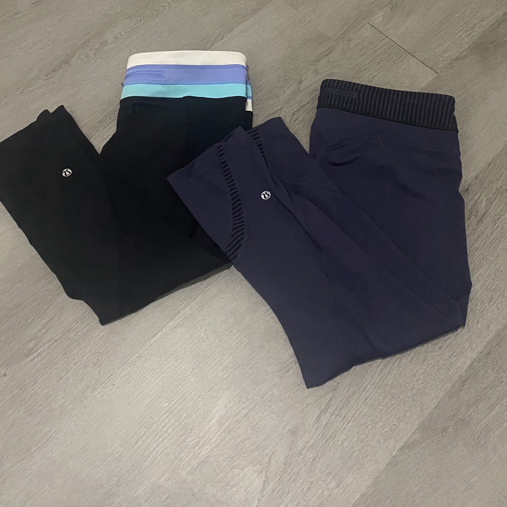 "LULULEMON" Women's Black & Navy Bottoms (2 PAIR Bundle)